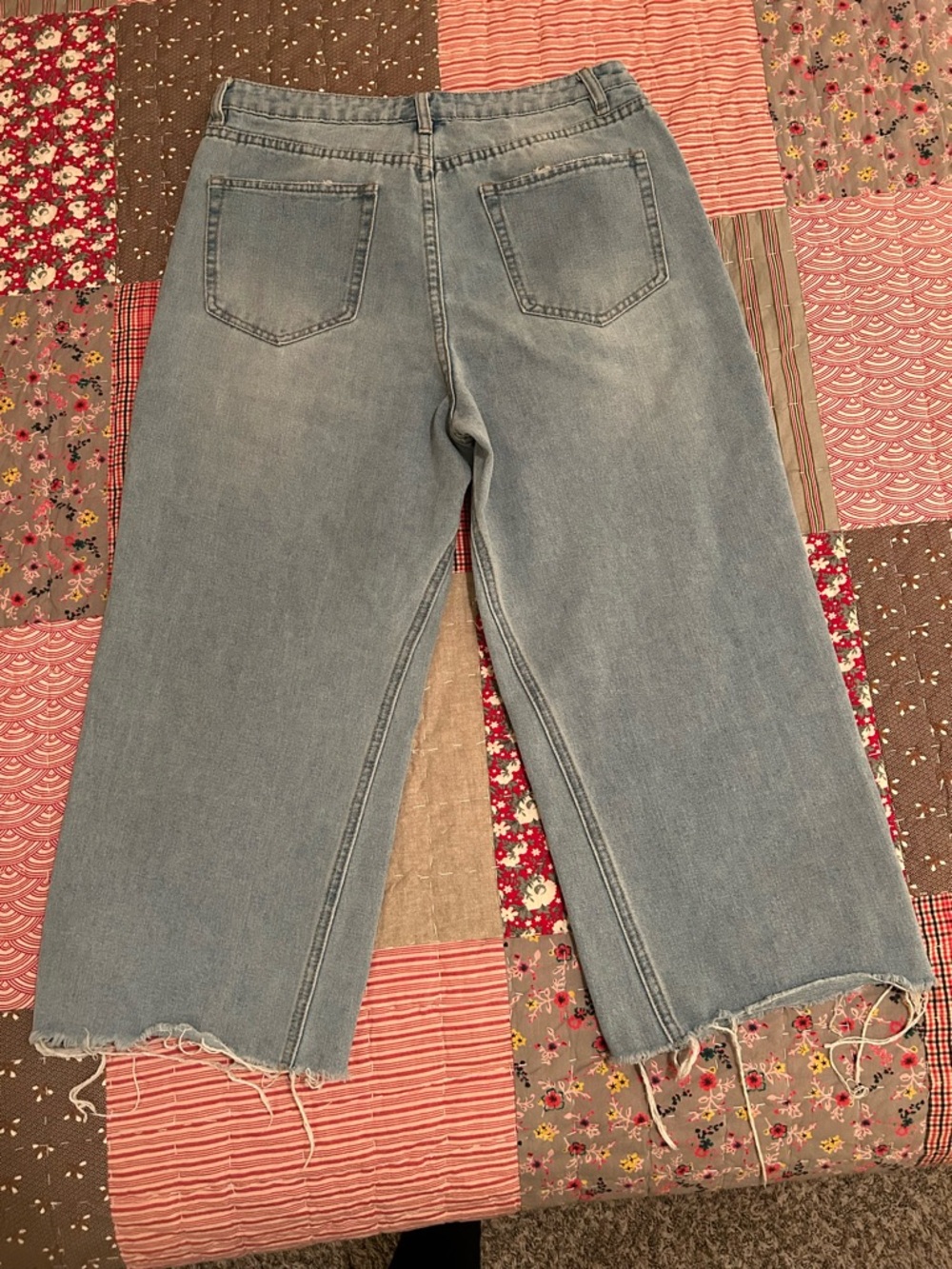 Great Smoky Los Angeles Jeans Light Blue Wide-Leg Distressed Women's Jeans - Picture 10 of 10